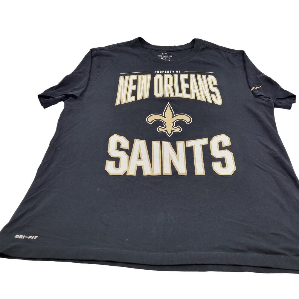 The Nike Tee Dri-Fit Men's Black New Orleans Saints  T Shirt Size XL 110224-0955
